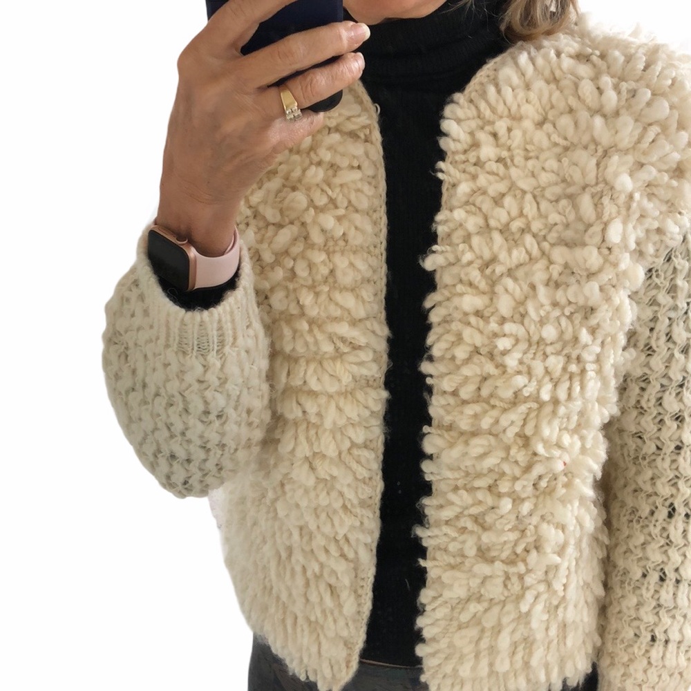 Trina Turk bulky wool cardigan sweater coat - Picture 1 of 10